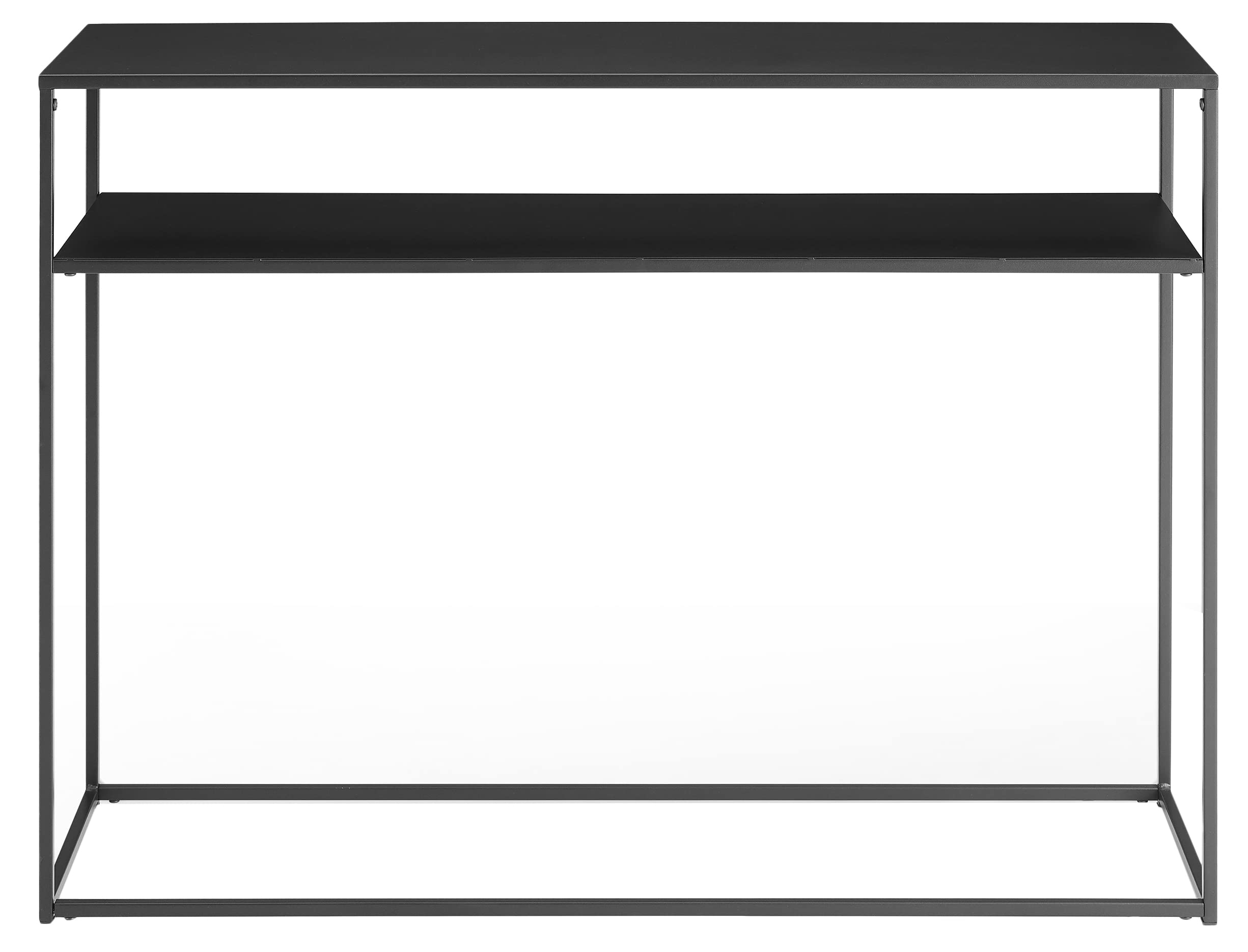 Crosley Furniture Braxton Sofa Console Table with Storage Shelf for Hall, Entryway, or Living Room, Matte Black